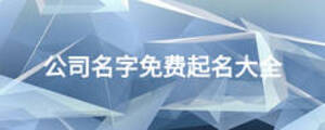 公司名字免費(fèi)起名大全