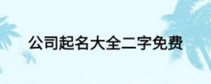 公司起名大全二字免費