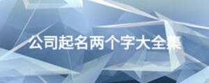 公司起名兩個字大全集