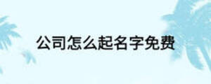 公司怎么起名字免費(fèi)