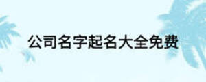 公司名字起名大全免費(fèi)