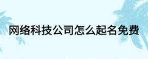 網(wǎng)絡科技公司怎么起名免費