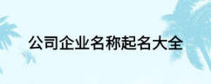 公司企業名稱起名大全