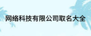 網絡科技有限公司取名大全