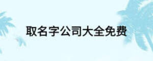 取名字公司大全免費(fèi)