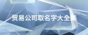 貿(mào)易公司取名字大全集