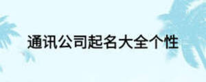 通訊公司起名大全個性