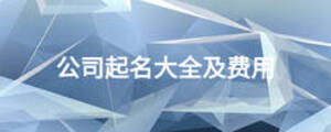 公司起名大全及費(fèi)用