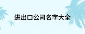 進(jìn)出口公司名字大全