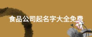 食品公司起名字大全免費(fèi)