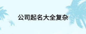 公司起名大全復雜