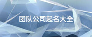 團隊公司起名大全