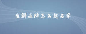 生鮮品牌怎么起名字