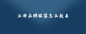 注冊品牌服裝怎么起名
