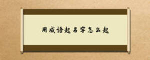 用成語(yǔ)起名字怎么起