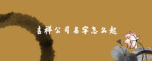 吉祥公司名字怎么起