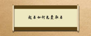 起名如何免費取名