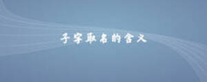 子字取名的含義