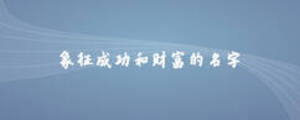 象征成功和財(cái)富的名字
