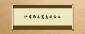 伊字取名寓意及含義
