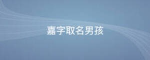 嘉字取名男孩