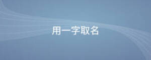 用一字取名