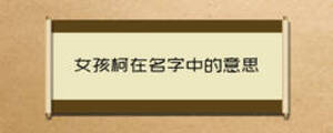 女孩柯在名字中的意思