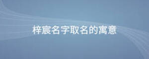 梓宸名字取名的寓意