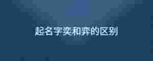 起名字奕和弈的區(qū)別
