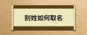 別姓如何取名