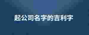 起公司名字的吉利字