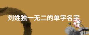 劉姓獨一無二的單字名字