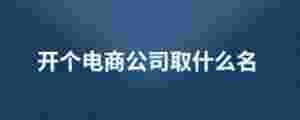 開個電商公司取什么名