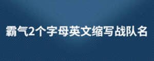 霸氣2個(gè)字母英文縮寫(xiě)戰(zhàn)隊(duì)名