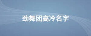 勁舞團高冷名字