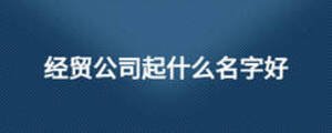 經貿公司起什么名字好
