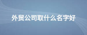 外貿公司取什么名字好