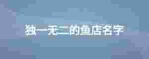獨(dú)一無二的魚店名字