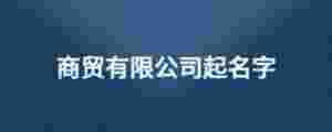 商貿有限公司起名字
