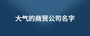 大氣的商貿公司名字