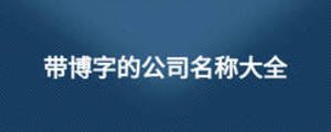 帶博字的公司名稱大全