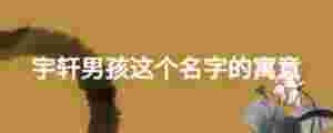 宇軒男孩這個(gè)名字的寓意