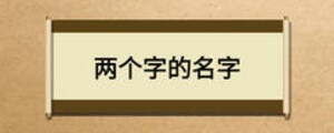 兩個(gè)字的名字