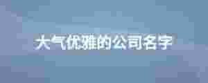 大氣優(yōu)雅的公司名字
