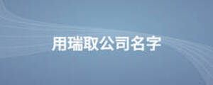 用瑞取公司名字