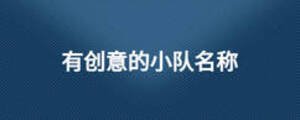 有創(chuàng)意的小隊名稱