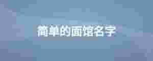 簡單的面館名字