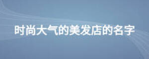 時尚大氣的美發店的名字