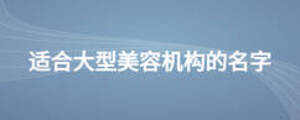 適合大型美容機構的名字