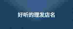 好聽(tīng)的理發(fā)店名